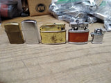 Vtg 5 Pc Miniature Key Chain Cigarette Lighter Lot Royal Star Bomart Made Japan