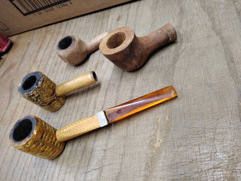 Vtg 4 Piece Smoking Tobacco Pipe Parts Repair Lot Missouri Meerschaum Briar