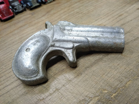 Vtg Cast Aluminum Derringer 4.5 inch Man Cave Wall Hanging Rat Rod Rat Bike Art!