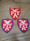 Vtg PAF Polish American Falcons 3 Piece Cloth Jacket Sleeve Hat Patch Lot Nice!