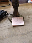 Vtg Mini Brass Lamp Slag Glass Sailing Ship Lamp Shade 11" Tall 84" Cord Works!