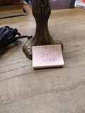 Vtg Mini Brass Lamp Slag Glass Sailing Ship Lamp Shade 11" Tall 84" Cord Works!