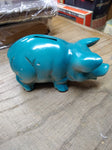 Vtg Blue Piggy Bank Grand Bend Canada Souvenir Nice Shape!