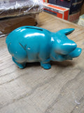 Vtg Blue Piggy Bank Grand Bend Canada Souvenir Nice Shape!
