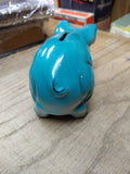 Vtg Blue Piggy Bank Grand Bend Canada Souvenir Nice Shape!