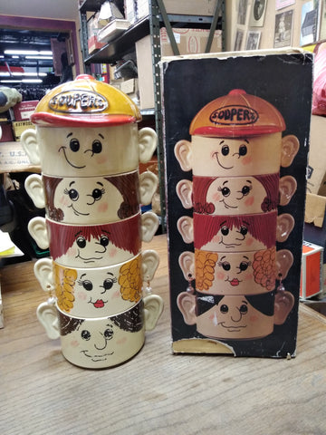 Vtg 1978 Enesco Family Soupers 6 Pc Set Character Soup Mugs 14 to 18 Ounce Japan