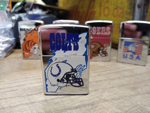 Vtg 1997 Unfired Zippo Cigarette Lighter Indianapolis Colts Broken Seal Nice!