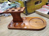 Vtg Fairfax Walnut 6 Smoking Tobacco Pipe Stand Rack Holder Nice Shape!