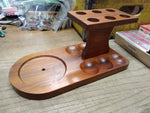 Vtg Fairfax Walnut 6 Smoking Tobacco Pipe Stand Rack Holder Nice Shape!