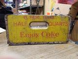 Vtg Coca Cola 16 OZ Bottles Half Quarts Yellow Red Wood Soda Crate El Paso 1971