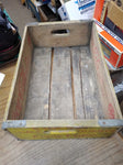 Vtg Coca Cola 16 OZ Bottles Half Quarts Yellow Red Wood Soda Crate El Paso 1971