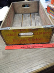 Vtg Coca Cola 16 OZ Bottles Half Quarts Yellow Red Wood Soda Crate El Paso 1971