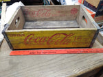 Vtg Coca Cola 16 OZ Bottles Half Quarts Yellow Red Wood Soda Crate El Paso 1971