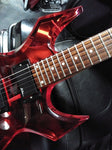 Vtg BC Rich Warlock Transparent Red Acrylic Electric Guitar F902924 Serviced