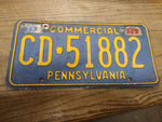 Vtg 1976 Pennsylvania CD 51882 Commercial License Plate Man Cave Rat Rod