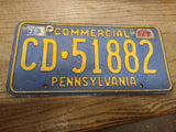 Vtg 1976 Pennsylvania CD 51882 Commercial License Plate Man Cave Rat Rod