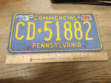Vtg 1976 Pennsylvania CD 51882 Commercial License Plate Man Cave Rat Rod