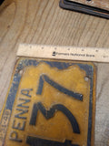 Vtg 1947 Pennsylvania 4R437 License Plate Man Cave Rat Rod