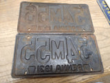 Vtg Pair of 1931 Pennsylvania 54M55 54M56 License Plates Man Cave Rat Rod
