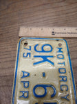 Vtg 1975 Mo Missouri 9K 659 Motorcycle License Plate Man Cave Rat Bike