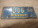 Vtg 1959 Missouri Motorcycle License Plate Harley Duo Glide Panhead Triumph BSA