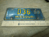 Vtg 1959 Missouri Motorcycle License Plate Harley Duo Glide Panhead Triumph BSA