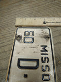 Vtg 1960 Missouri D 36 Motorcycle License Plate Man Cave Rat Bike