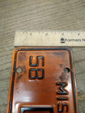 Vtg 1958 Missouri D 36 Motorcycle License Plate Man Cave Rat Bike