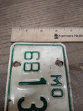 Vtg 1968 Missouri 13 868 Motorcycle License Plate Man Cave Rat Bike