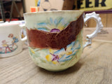 Vtg Fancy Embossed 3-D Lusterware Mustache Coffee Tea Cup Germany Nice Shape!