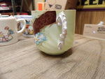 Vtg Fancy Embossed 3-D Lusterware Mustache Coffee Tea Cup Germany Nice Shape!