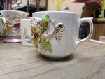 Vtg Fancy Embossed 3-D Lusterware Gold Mustache Coffee Tea Cup Germany Nice!