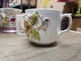 Vtg Fancy Embossed 3-D Lusterware Gold Mustache Coffee Tea Cup Germany Nice!