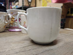 Vtg Fancy Embossed 3-D Lusterware Gold Mustache Coffee Tea Cup Germany Nice!