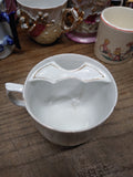 Vtg Fancy Embossed 3-D Lusterware Gold Mustache Coffee Tea Cup Germany Nice!