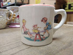 Vtg Miller Furniture Verona Pa 3 Children Playing Porcelain Juice Tea Cup Nice!