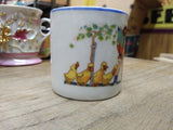 Vtg Baby Ducks Little Boy Reading Book Porcelain Childs Juice Tea Cup Germany!