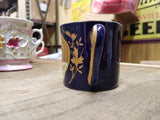 Vtg Woman Cherub Fancy Lusterware Cobalt Blue Gold Coffee Tea Cup Germany Nice!
