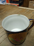 Vtg Woman Cherub Fancy Lusterware Cobalt Blue Gold Coffee Tea Cup Germany Nice!