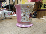 Vtg Erphila Fancy Floral Lusterware Gold Pink White Coffee Tea Cup Germany Nice
