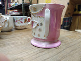 Vtg Erphila Fancy Floral Lusterware Gold Pink White Coffee Tea Cup Germany Nice