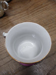 Vtg Erphila Fancy Floral Lusterware Gold Pink White Coffee Tea Cup Germany Nice