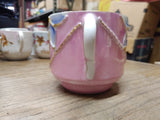 Vtg Fancy Embossed A Present 3-D Lusterware Pink Coffee Tea Cup Germany Nice!