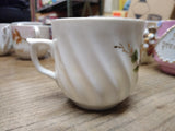 Vtg Fancy Remember Me Lusterware Pink Floral Coffee Tea Cup Germany Nice!