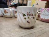 Vtg Fancy Remember Me Lusterware Pink Floral Coffee Tea Cup Germany Nice!