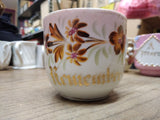 Vtg Remember Me Fancy Lusterware Brown Gold Pink Coffee Tea Cup Germany Nice!