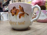 Vtg Remember Me Fancy Lusterware Brown Gold Pink Coffee Tea Cup Germany Nice!
