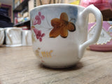 Vtg Think Of Me Fancy Lusterware Brown Gold Pink Coffee Tea Cup Germany Nice!