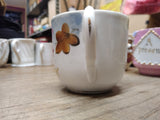 Vtg Think Of Me Fancy Lusterware Brown Gold Pink Coffee Tea Cup Germany Nice!