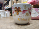 Vtg Think Of Me Fancy Lusterware Brown Gold Pink Coffee Tea Cup Germany Nice!